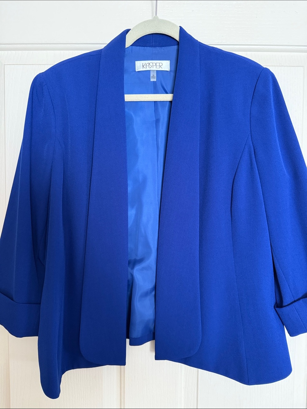 Kasper Women's Cobalt Blue Open-Front Blazer